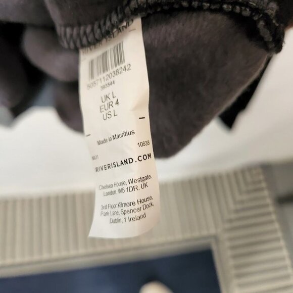 NWT RIVER ISLAND Mens River Island Grey RVR colour block muscle fit hoodie Large - Picture 10 of 11